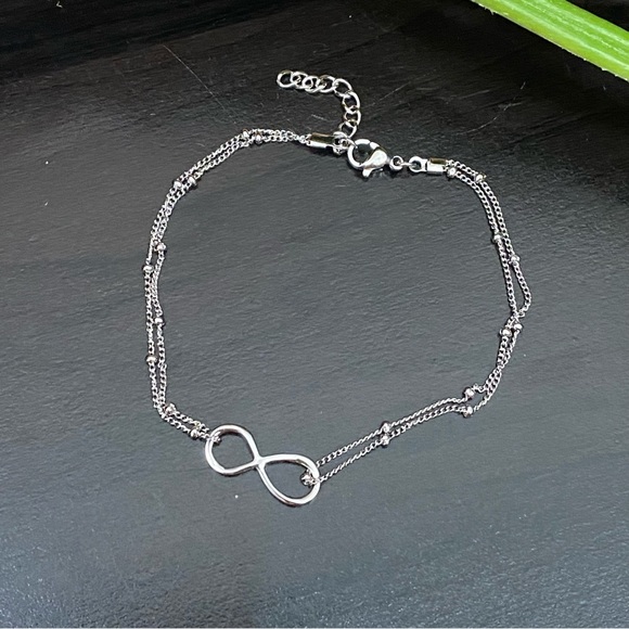 Silver-tone Dainty Infinity Bracelet - Picture 2 of 9